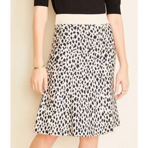 Ann Taylor Animal Print Navy Sweater Knit Skirt NWT